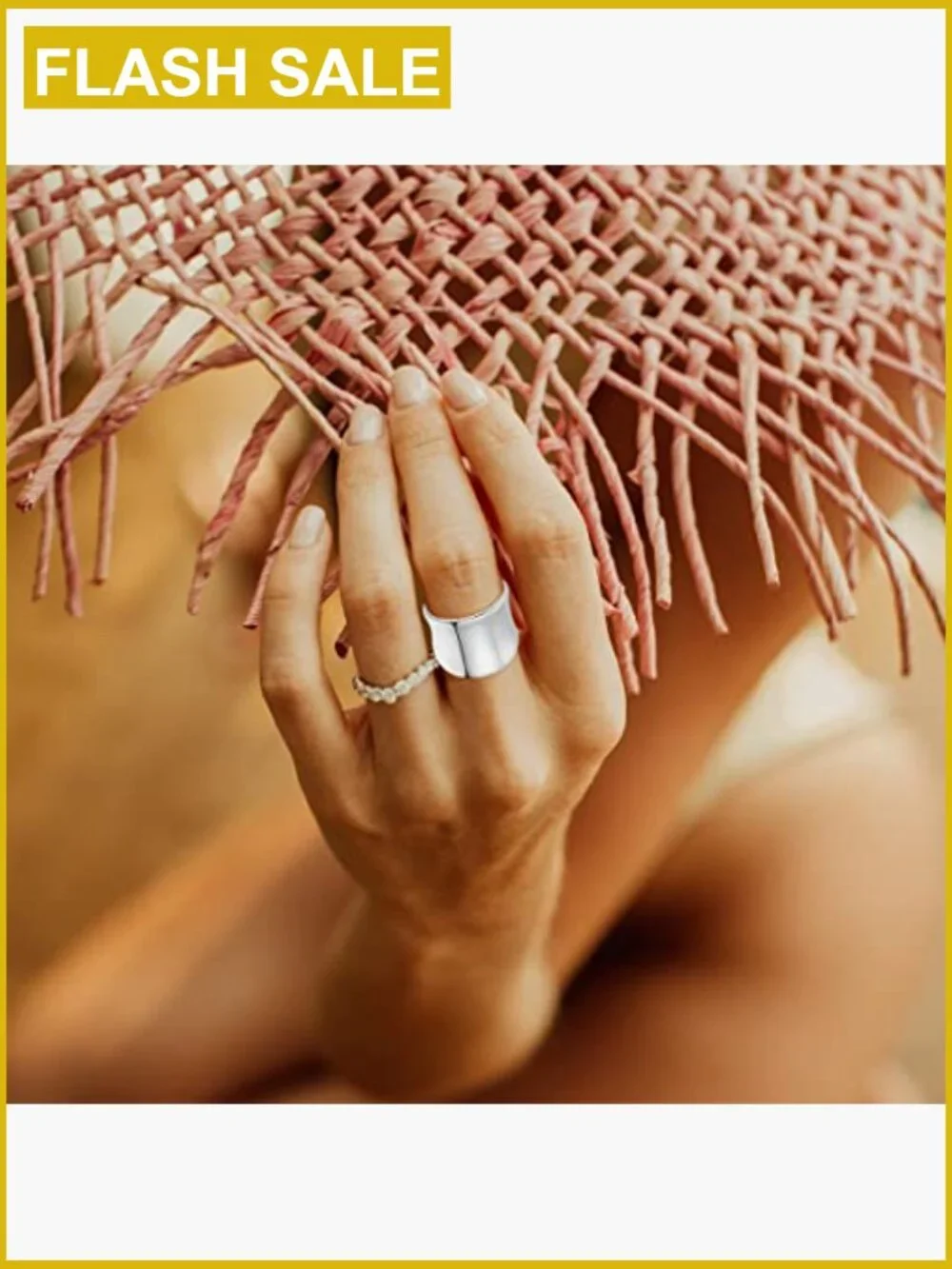 Classic Silver Plain Wide Band Ring - S925 Sterling Silver Chunky Ring for